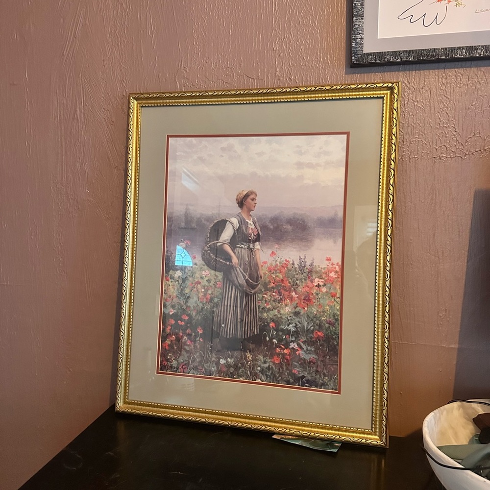 Framed Artwork with Gold Frame